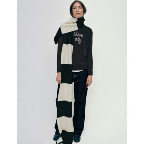 Womens Merino Wool Rich With Mohair Scarf - - M&S X BELLA FREUD - Modalova