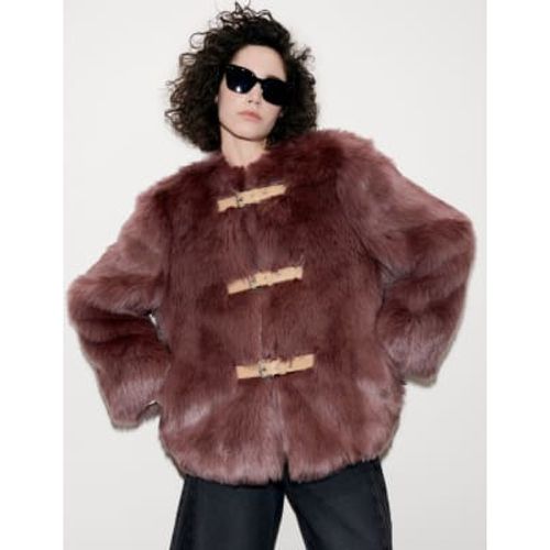 Womens Buckle Detail Faux-Fur Jacket - - M&S X SIENNA MILLER - Modalova