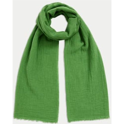 Womens Linen Blend Fringed Scarf - M&S Collection - Modalova