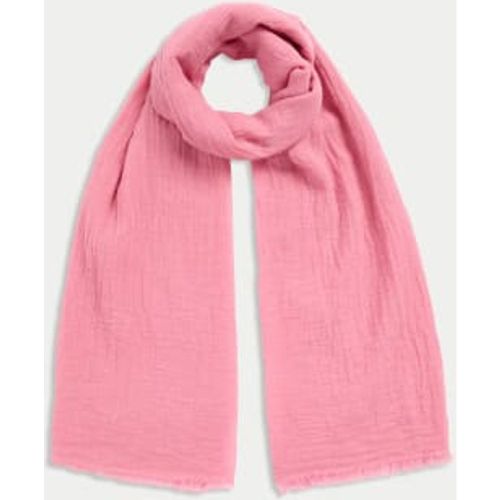 Womens Linen Blend Fringed Scarf - M&S Collection - Modalova