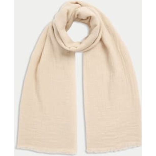 Womens Linen Blend Fringed Scarf - M&S Collection - Modalova