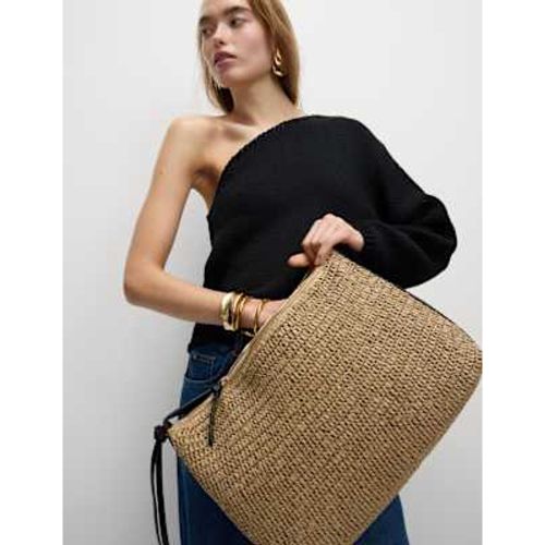 Womens Slouchy Straw Shoulder Bag - M&S Collection - Modalova