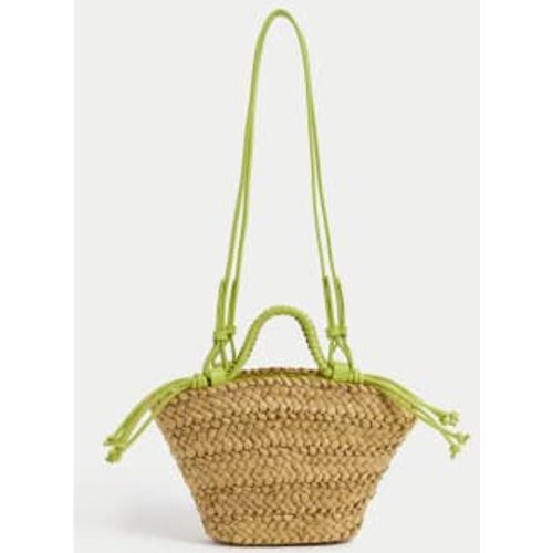 Womens Straw Woven Mini Basket Shoulder Bag - M&S Collection - Modalova