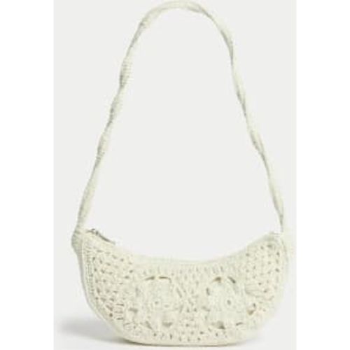 Womens Cotton Rich Crochet Shoulder Bag - M&S Collection - Modalova