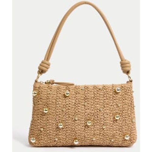 Womens Straw Beaded Shoulder Bag - M&S Collection - Modalova