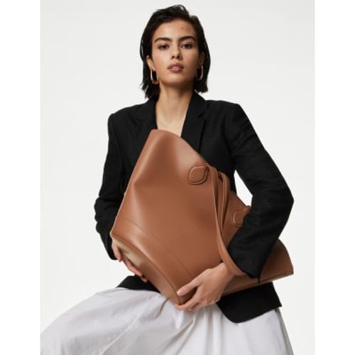 Womens Faux Leather Tote Bag - - M&S Collection - Modalova