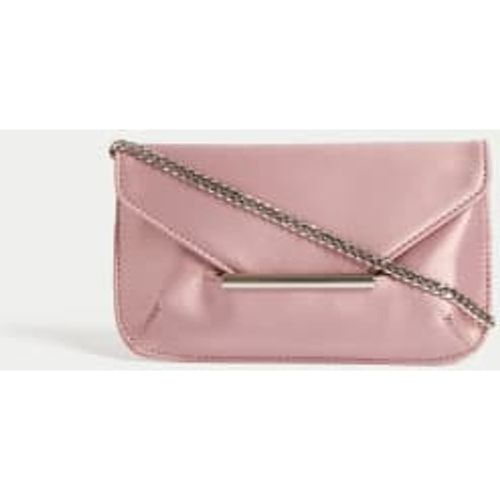 Womens Faux Leather Chain Strap Clutch Bag - - M&S Collection - Modalova