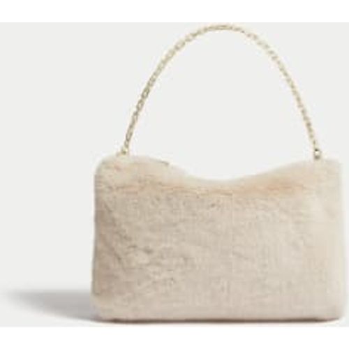 Womens Faux Shearling Chain Strap Shoulder Bag - M&S Collection - Modalova