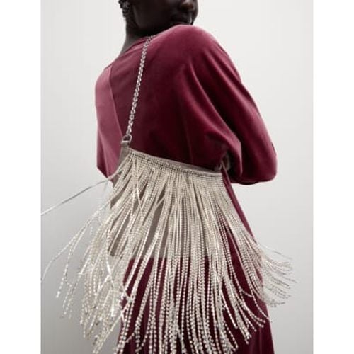 Womens Diamante Fringed Shoulder Bag - - M&S Collection - Modalova