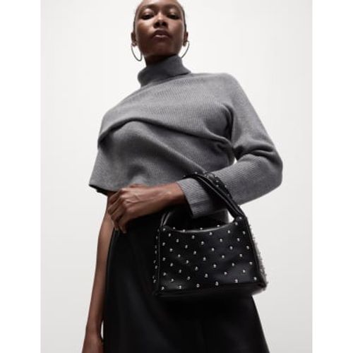 Womens Faux Leather Studded Grab Bag - - M&S Collection - Modalova