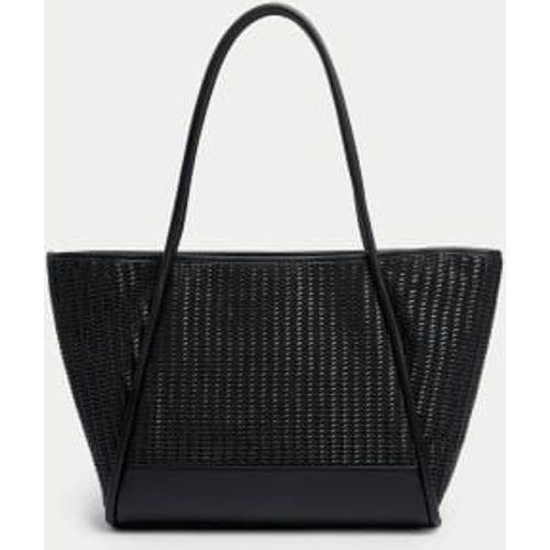 Womens Faux Leather Woven Structured Tote Bag - M&S Collection - Modalova