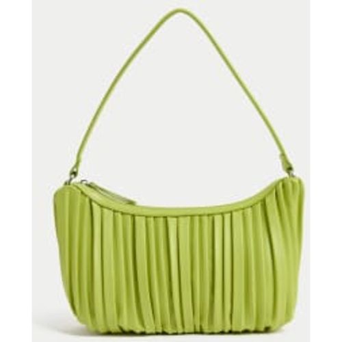 Womens Faux Leather Pleated Shoulder Bag - M&S Collection - Modalova