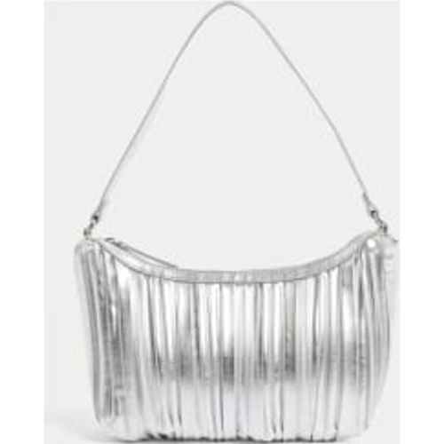 Womens Faux Leather Pleated Shoulder Bag - M&S Collection - Modalova