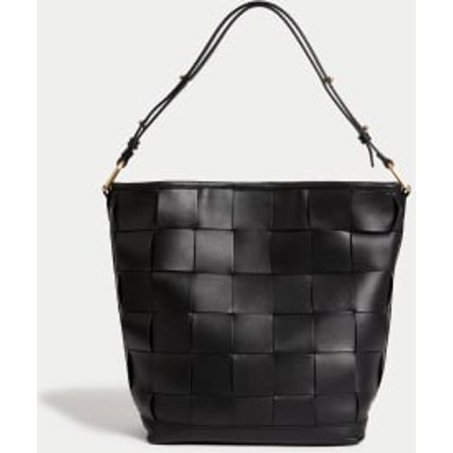 Womens Leather Woven Shoulder Bag - - M&S Collection - Modalova