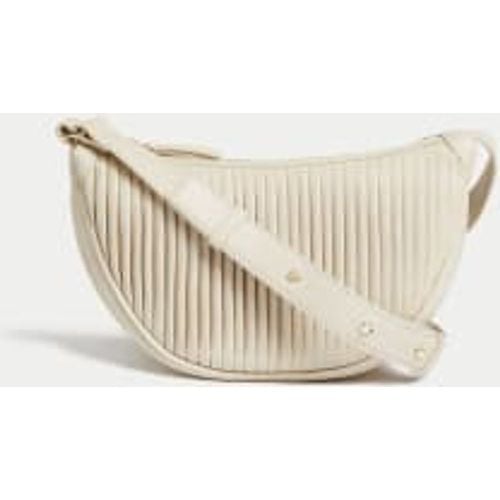 Womens Leather Pleated Sling Cross Body Bag - - M&S Collection - Modalova