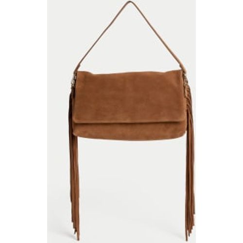 Womens Suede Fringed Shoulder Bag - - Per Una - Modalova