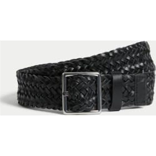 Womens Leather Woven Jeans Belt - - M&S Collection - Modalova