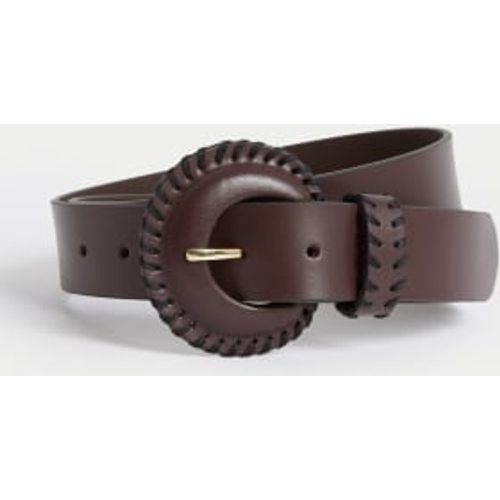 Womens Leather Whipstitch Jeans Belt - - M&S Collection - Modalova