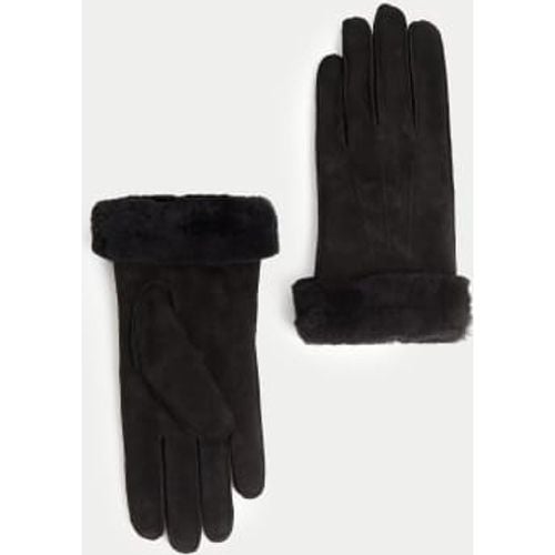 Womens Leather Sheepskin Cuff Gloves - - M&S Collection - Modalova