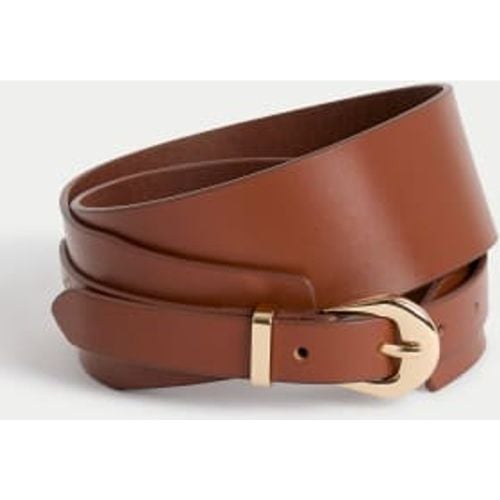 Womens Leather Wide Waist Belt - - M&S Collection - Modalova