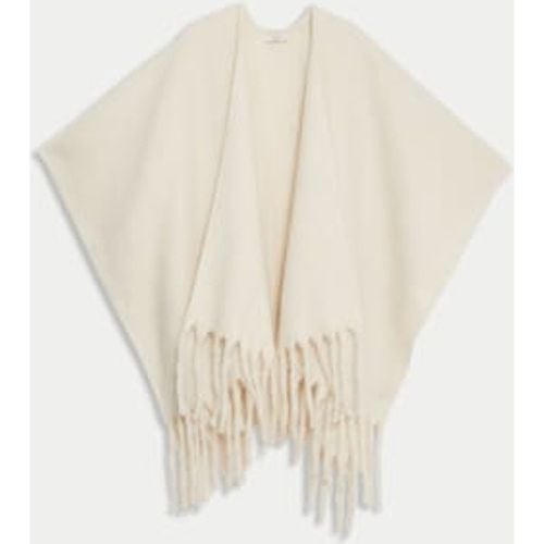 Womens Brushed Fringed Poncho - - M&S Collection - Modalova