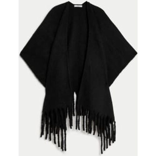 Womens Brushed Fringed Poncho - - M&S Collection - Modalova