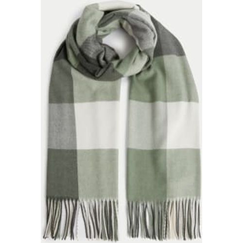 Womens Checked Tassel Scarf - - M&S Collection - Modalova