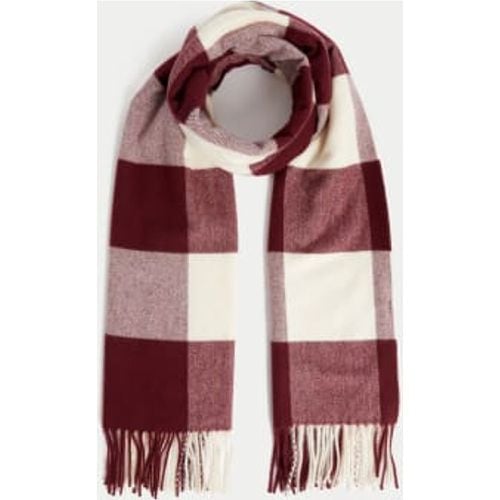 Womens Checked Tassel Scarf - - M&S Collection - Modalova