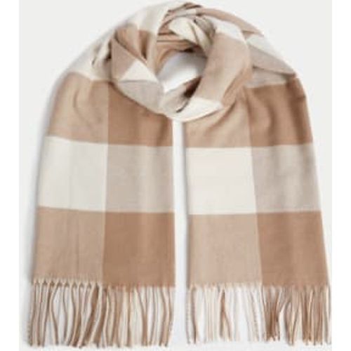 Womens Checked Tassel Scarf - M&S Collection - Modalova