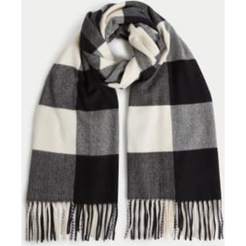 Womens Checked Tassel Scarf - M&S Collection - Modalova