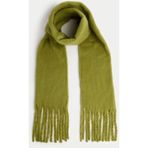 Womens Brushed Colour Block Tassel Scarf - - M&S Collection - Modalova