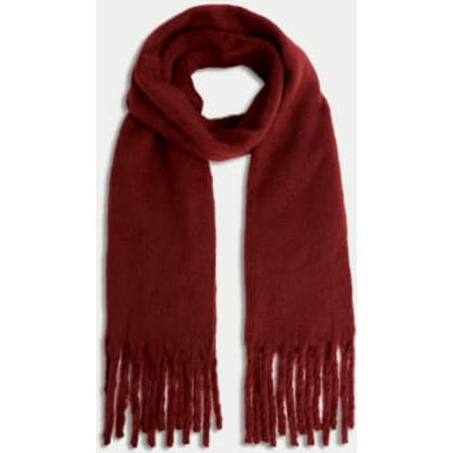 Womens Brushed Colour Block Tassel Scarf - - M&S Collection - Modalova