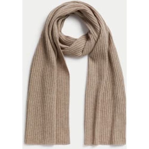 Womens Merino Wool Rich Ribbed Knit Scarf with Cashmere - - Autograph - Modalova