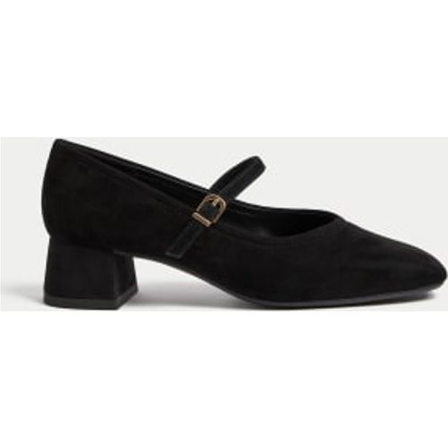 Womens Suede Strappy Block Heel Court Shoes - - M&S Collection - Modalova