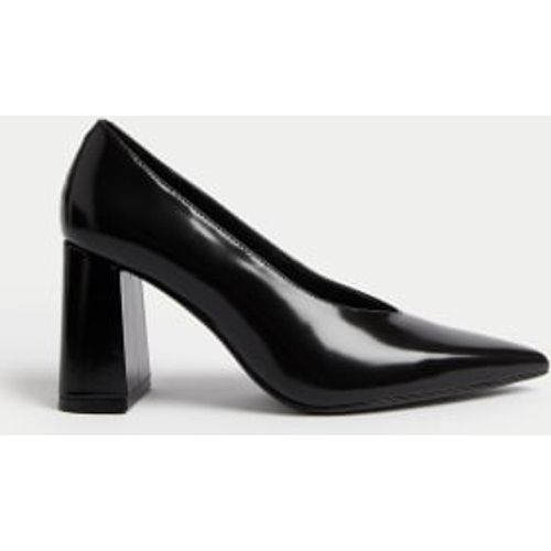 Womens Leather Block Heel Court Shoes - - M&S Collection - Modalova