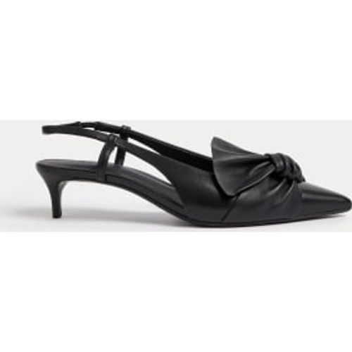 Womens Leather Kitten Heel Slingback Sandals - - M&S Collection - Modalova