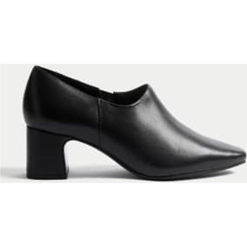 Womens Leather Block Heel Shoe Boots - - M&S Collection - Modalova