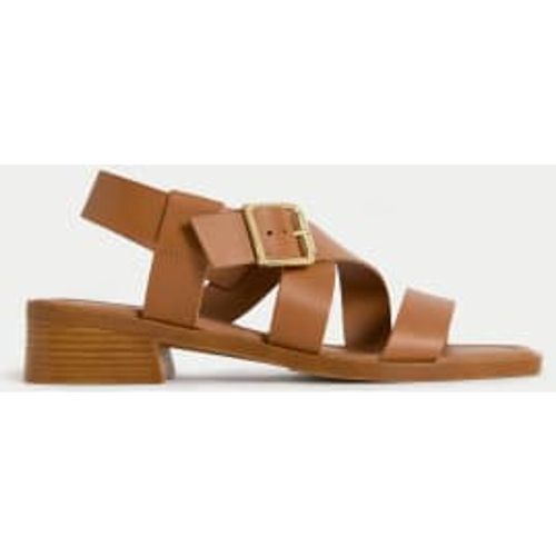 Womens Leather Buckle Strappy Block Heel Sandals - - M&S Collection - Modalova