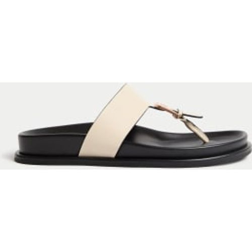 Womens Leather Look Buckle Footbed Toe Thong Sandals - - M&S Collection - Modalova