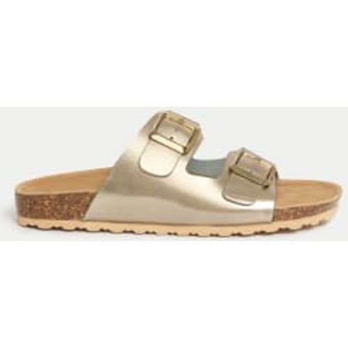 Womens Leather Buckle Footbed Mules - - M&S Collection - Modalova