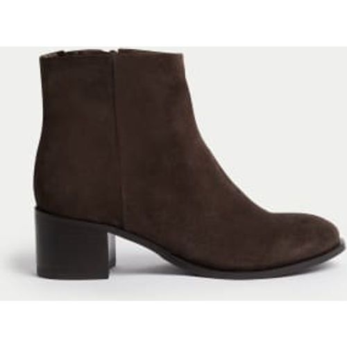 Womens Suede Block Heel Ankle Boots - - M&S Collection - Modalova