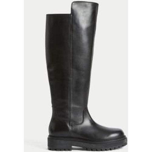 Womens Leather Flatform Over The Knee Boots - - M&S Collection - Modalova