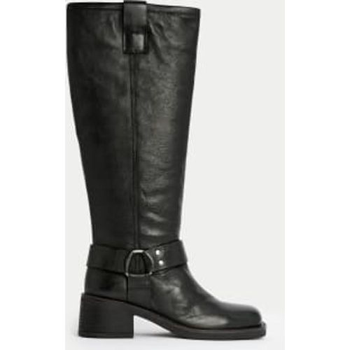 Womens Leather Biker Knee High Boots - - M&S Collection - Modalova