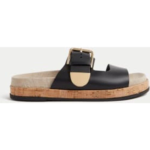 Womens Leather Buckle Footbed Sandals - - M&S Collection - Modalova