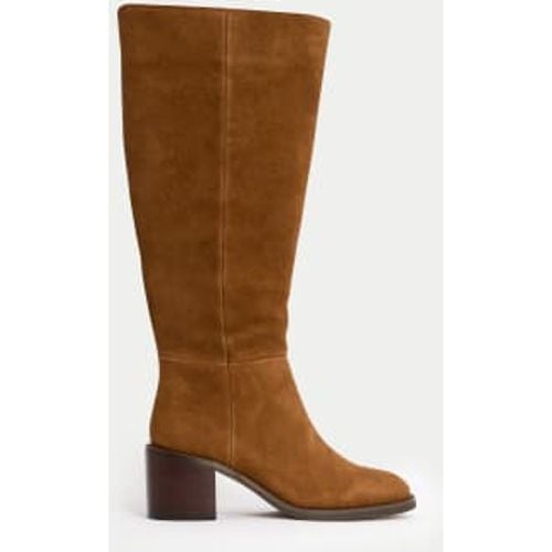 Womens Suede Block Heel Knee High Boots - - M&S Collection - Modalova