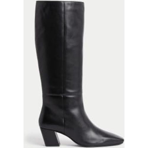 Womens Leather Chisel Toe Knee High Boots - - M&S Collection - Modalova