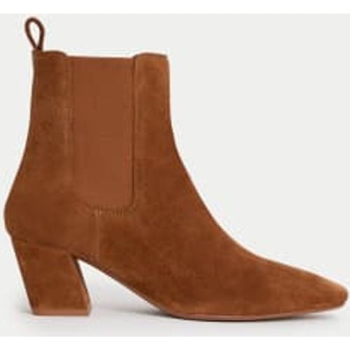 Womens Suede Chelsea Block Heel Boots - - M&S Collection - Modalova