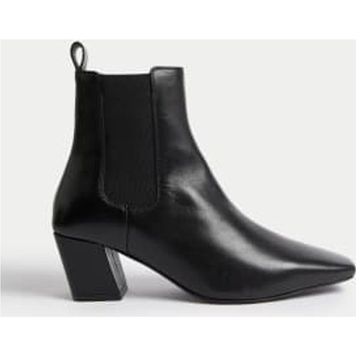 Womens Leather Chisel Toe Heeled Chelsea Boot - - M&S Collection - Modalova