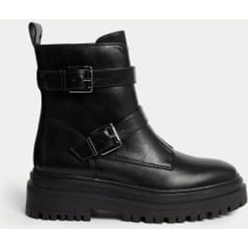 Womens Chunky Buckle Flatform Ankle Boots - - M&S Collection - Modalova