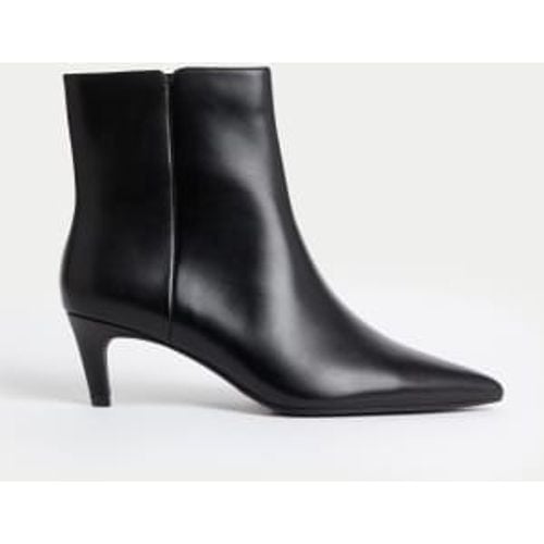 Womens Leather Kitten Heel Pointed Ankle Boots - - M&S Collection - Modalova